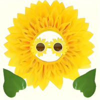 Masque de tournesol amusant pour le visage entier, en polyester, pour enfants et adultes, idéal pour les jeux de maternelle, les événements et les soirées dansantes