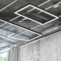 Éclairage linéaire LED sans soudure, connectable en ligne, haute luminosité, pour bureau, usage commercial, suspendu, encastré ou en saillie