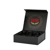 Boîte cadeau rigide magnétique sur mesure de luxe avec doublure en éponge pour emballage cosmétique, logo et forme personnalisés, design portable