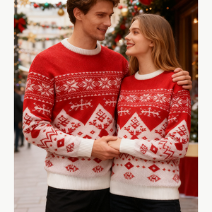 Suéteres de Natal de Inverno, Pulôveres Casuais de Natal com Estampa de Floco de Neve, Suéteres Feios para Casais e Famílias - Product Image 3