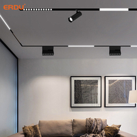 Éclairage linéaire sur rail LED Tuya Smart 48V, style moderne, blanc neutre, aluminium, montage en surface, dimmable