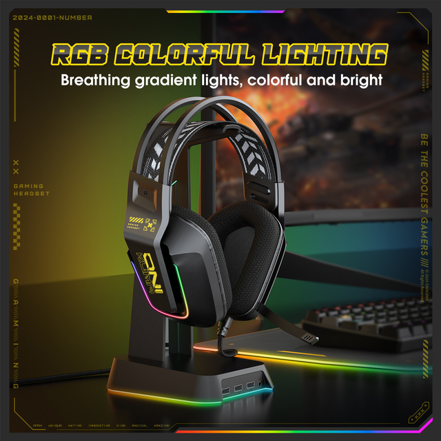 Wired Gaming Headset with Led Light USB 3.5mm Over-Ear Gaming Headphones Gamer Headset for PS4 PS5 PC MIC X13