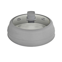 Couvercle pliable en silicone pour verre, protection anti-éclaboussures, couvercle pliable en silicone pour micro-ondes, couvercle de pot en verre trempé et silicone