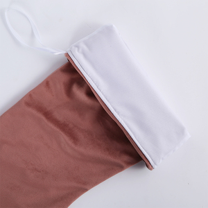 Grosir Kaus Kaki Dekorasi Pesta Kustom Hadiah Sublimasi Tas Santa Stoking Natal Beludru Merah Muda - Product Image 5