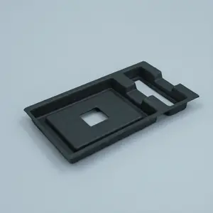 Bandeja interna moldeada de pulpa de bagazo negra de diseño personalizado para accesorios de cámara Embalaje de productos electrónicos biodegradables