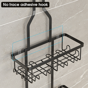 Bathroom Use No Drilling Wire Hanging Metal 3-Tier Wall-Mounted Shower Caddy Storage <strong>Organizer</strong> Rack for <strong>Bath</strong> - Product Image 3