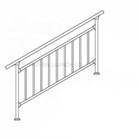 Balustres d'escalier en aluminium avec revêtement en poudre noire pour appartement intérieur et extérieur
