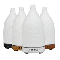 Diffuseur d'aromathérapie en céramique, humidificateur ultrasonique silencieux pour la maison, minuterie, éclairage ambiant 7 couleurs, huile essentielle