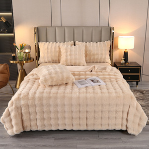 Ấm Lớn Bong Bóng Thỏ Lông Dày Hai Lớp Sofa Nap Bìa Thảm Giả <span class=keywords><strong>Faux</strong></span> Lông Chăn - Product Image 6