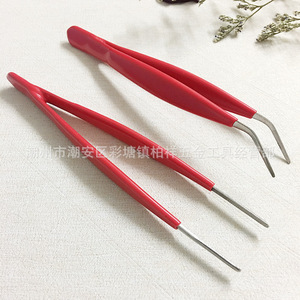 Pinzas de acero inoxidable con aislamiento y mangos aislados, cabeza recta y curvada dentada de 160 mm, pinzas para electricistas. - Product Image 2