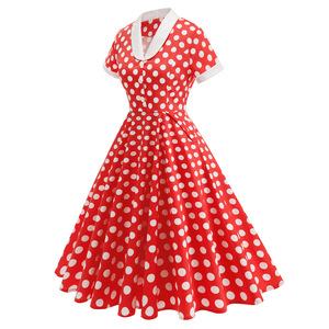 Robe vintage à pois jaune avec col Peter Pan blanc, style rétro des années 1950, robe décontractée pour soirée - Product Image 4