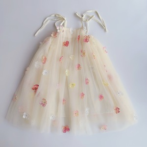 Abito Estivo 2026 per <span class=keywords><strong>Bambina</strong></span>, Stile Super Fatato con Spalline, Fiori 3D, Tulle e Pizzo Senza Maniche - Product Image 2