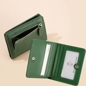 Portefeuilles pour femmes en cuir véritable souple avec protection RFID, porte-cartes, portefeuille minimaliste avec porte-monnaie - Product Image 1