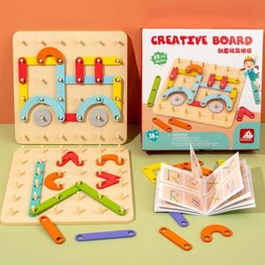 Preschool Brain Teaser Graphical Toys Kids Toddlers Wooden Creative Block Geo Board <b>Puzzle</b> - Product Image 2