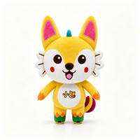 Peluche renard personnalisée, mascotte de dessin animé, animal en peluche, faible MOQ, OEM ODM, peluche super douce en coton PP, cadeau brodé pour enfants