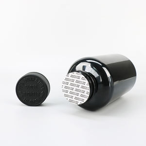 Flacon de médicament noir 250cc en plastique noir, flacon en PET, pot vide pour pilules, flacons pour capsules avec bouchon à sécurité enfant - Product Image 2