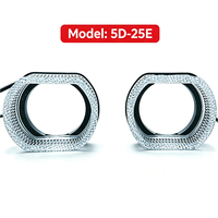 Couvre-phare décoratif IDISON 5D-25E 2,5 pouces 12V RGB LED ANGEL EYES HALO RINGS PROJECTOR LENS pour voiture, camion, SUV, modification