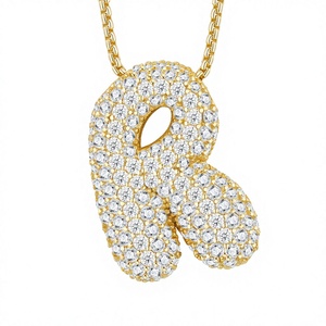 Oferta 2026: Colgante de Plata 925 con Letra R de Moissanita Certificada GRA, Color D VVS, Joyería Hip Hop para Hombre, Regalo - Product Image 2