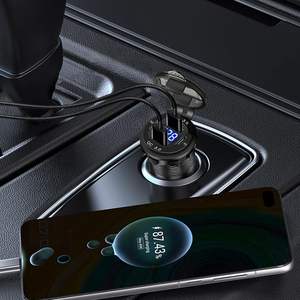 Chargeur de voiture en aluminium à 4 ports <span class=keywords><strong>12V</strong></span> avec voltmètre, <span class=keywords><strong>prise</strong></span> multiple PD & QC de 78W - Product Image 3