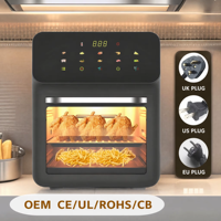 Four à Friture à Air Chaud 15L 8-en-1 avec Écran Tactile Numérique, Circulation d'Air Chaud à 360°, Température 80-200°C, Minuteur et Fenêtre, Rôtissoire Électrique pour la Cuisine Familiale