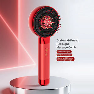 Massaggiatore per la <span class=keywords><strong>Testa</strong></span> Multifunzionale Portatile per Relax Domestico con Trattamento per Capelli Rossi, Pettine Massaggiante Vibrante Impermeabile, Terapia Liquida - Product Image 4