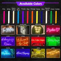 Enseigne néon LED personnalisée, multicolore, avec support en acrylique découpé sur mesure, logo d'entreprise personnalisé, décoration murale lumineuse
