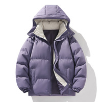 Veste d'hiver YZ à col montant, couleur unie, épaisse et chaude, pour homme, doudoune, veste en coton matelassée