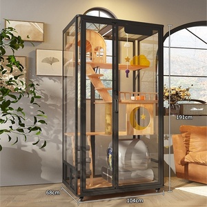 Recinto Transparente para Gatos de Interior con Diseño de Cerradura de Seguridad y Marco Blanco - Product Image 1