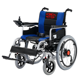 Fauteuil roulant électrique pliable à quatre roues en aluminium léger avec frein pour la physiothérapie <span class=keywords><strong>des</strong></span> personnes handicapées - Product Image 4