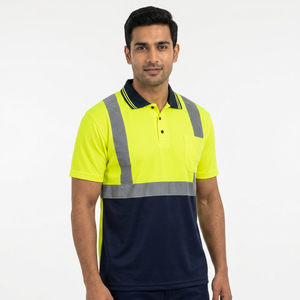 Camiseta Polo de Seguridad Reflectante de Algodón/Poliéster de Diseño Personalizado para Unisex, Uniforme de Trabajo de Alta Visibilidad, Transpirable, para Uso en Exteriores - Product Image 1
