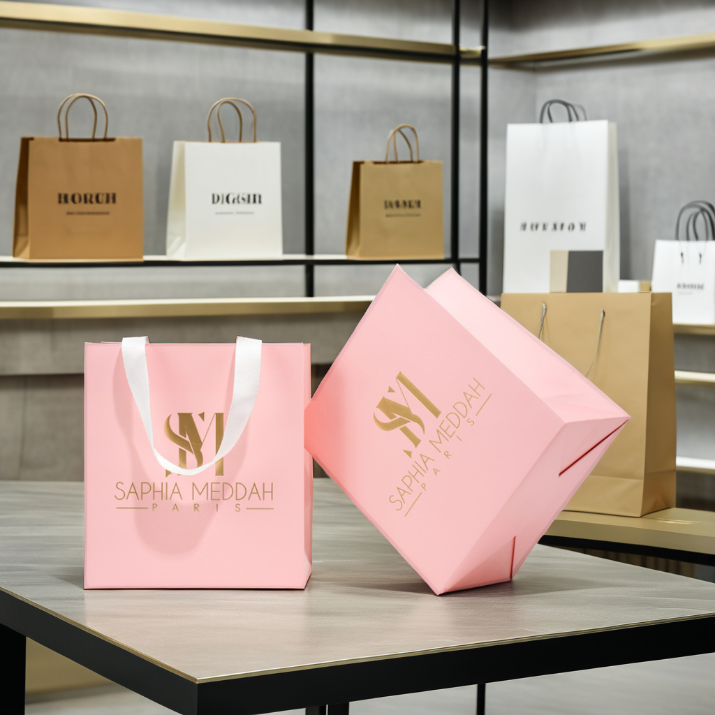 Lipack Cheap Art Paper Bag Luxury Gift Bag Pink Shopping Paper Bags for Business