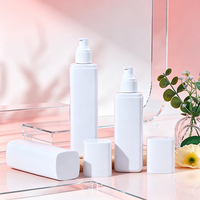 Bouteilles carrées en PET de 150/200/250 ml avec pompe à lotion pour lotion, tonique et sérum - Contenant vide