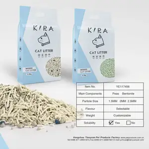 Katzenschutt-Sandhersteller 70% Natürlicher Tofu-Katschutt 30% Bentonit-Ton-Partikel gemischter Katzenschutt