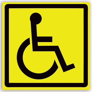 Tùy chỉnh 10 inch UV in vinyl không Phản Chiếu Màu xanh vuông xe lăn khả năng tiếp cận thị giác dấu hiệu cảnh báo - Product Image 2