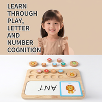 Tableau d'apprentissage Montessori en bois pour l'orthographe et les mathématiques, reconnaissance des chiffres et de l'alphabet, ensemble d'activités éducatives STEM pour tout-petits, cadeau d'apprentissage