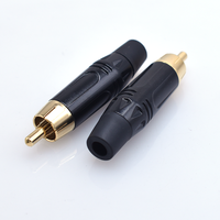 Hi-Fi ses hoparlör kablosu 2A 12V anma için çinko alaşımlı kabuk ile High-End altın kaplama bakır RCA erkek lehim fiş konnektörü