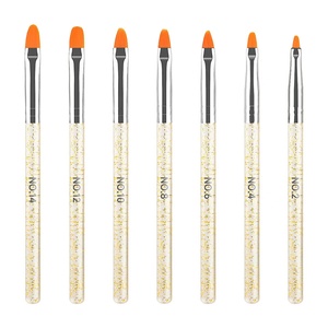 Manicure Brush Set <b>Nail</b> Acrylic Gel <b>Extension</b> Flat Nylon Hair Wood Handle Painting Drawing Pen Tool for <b>Nail</b> Art Decoration - Product Image 2