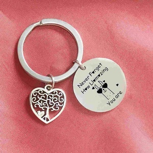 Llavero de Llama Inspirador de Acero Inoxidable, Llaveros con la Frase 'Nunca olvides cuántamente eres increíble', Llavero Motivacional de Alpaca - Product Image 3