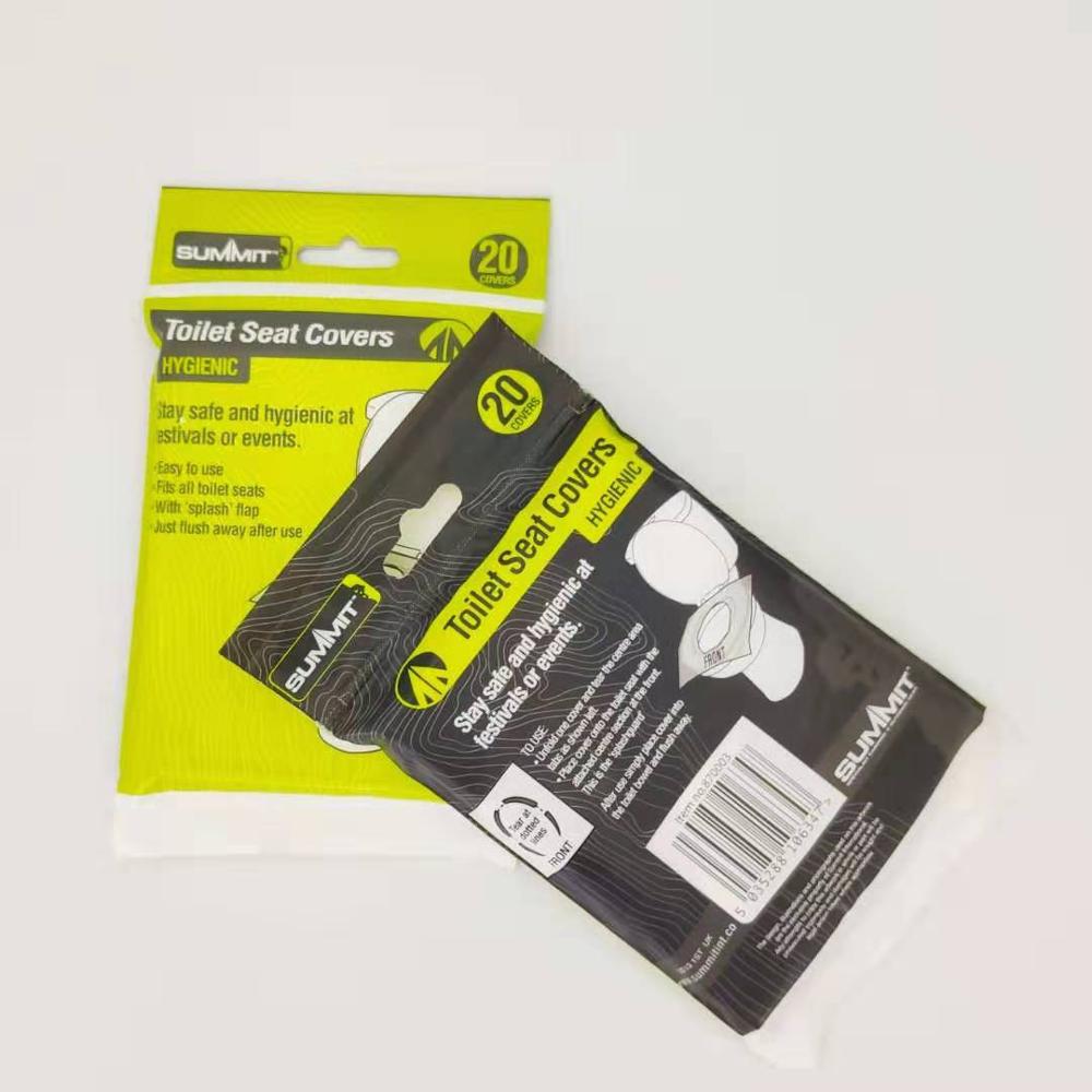 Пользовательская обработка мешок с костяной цепью упаковка смываемая одноразовая санитарная посуда салфетка крышка сиденья унитаза