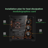Left Side 360mm Water Cooling Gaming Case 400mm GPU Support ATX M-ATX PC Chassis High Airflow Tempered Glass Computer Case