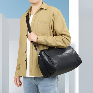 Bolso de Hombro Boston de Cuero Genuino para <span class=keywords><strong>Hombre</strong></span> y Mujer, Diseño Geométrico Moderno, Patchwork de Lujo, Logotipo Personalizado, Venta al Por Mayor, Moda Urbana Minimalista - Product Image 1