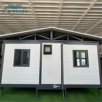 Maison conteneur en acier extensible à double aile de luxe de 20 à 40 pieds, préfabriquée, pliable, deux chambres, une salle de bain, pour bureau, hall
