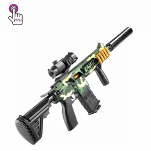 Pistolas eléctricas de nailon M416 para niños, juguetes de balas suaves de espuma para actividades en el campo al aire libre