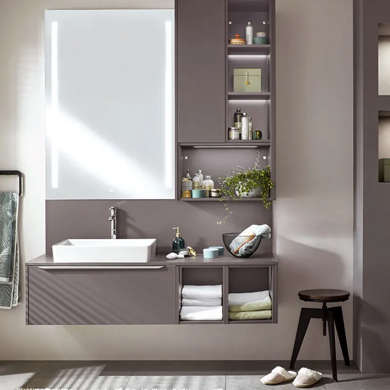 Modern vernik banyo mobilyaları bâtıla depolama dolapları