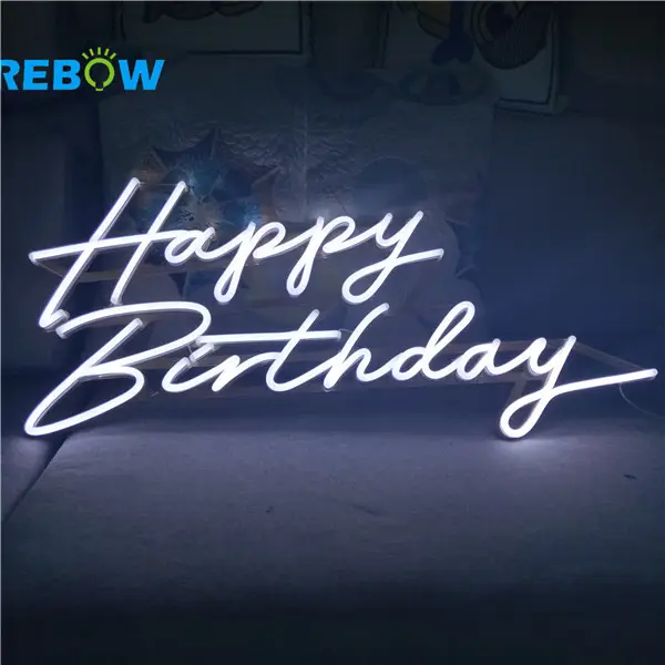 사용자 정의 전자 네온 사인 Led 네온 라이트 사인 광고 Rebow 드롭 배송 도매 플렉스 벽 생일 축하