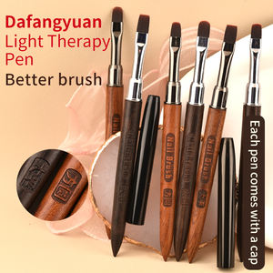 شعر وأظافر نايلون عالي الجودة للبيع بالجملة مقبض خشب الصندل سهل الاستخدام 3 أنواع من الأقلام الطويق للرسم - Product Image 2