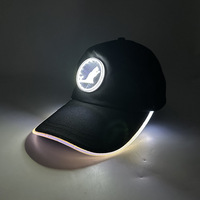 Gorra de Béisbol con Luces LED de Halloween, Brilla en la Oscuridad, Logotipo Luminoso, Ajustable, para Fiestas y Eventos Nocturnos