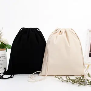 도매 맞춤형 환경 보호 체육관 화장품 신발 옷 코튼 비 짠 린넨 캔버스 drawstring 가방