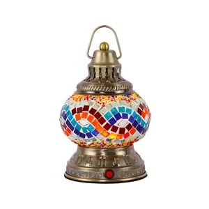 Syadi Lighting Turkish style Handmade DIY Mosaic battery -charged camping light table lamp for decoration