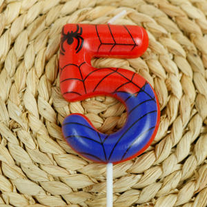 Usine directe en gros grande toile d'araignée Style numéro bougies 0-9 bâtons pour Halloween fête d'anniversaire gâteau décoration cérémonie - Product Image 4